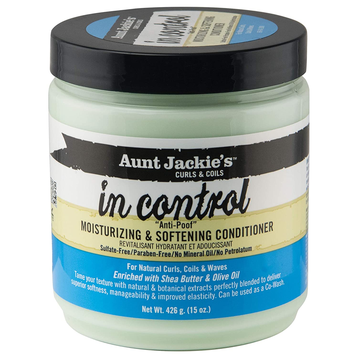 Aunt Jackie’s curls and coils IN CONTROL Anti-Poof Moisturizing & Softening Conditioner (15 oz.) 