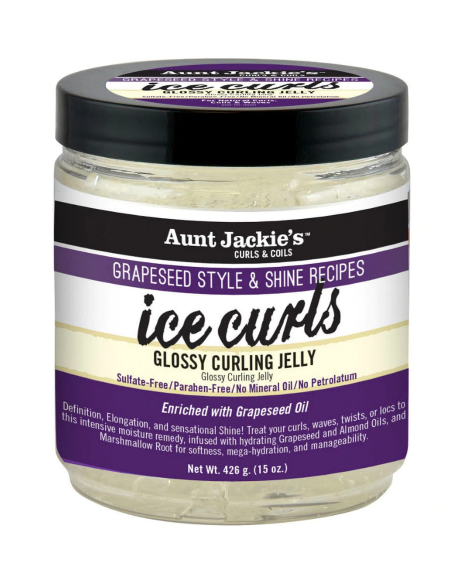 Aunt Jackie’s Grapeseed Style & Shine Recipes ICE CURLS! glossy curling jelly