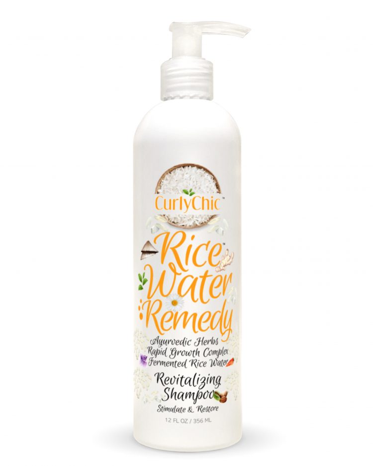 CurlyChic Rice Water Remedy Ayurvedic Herbs Revitalizing Shampoo 12Oz