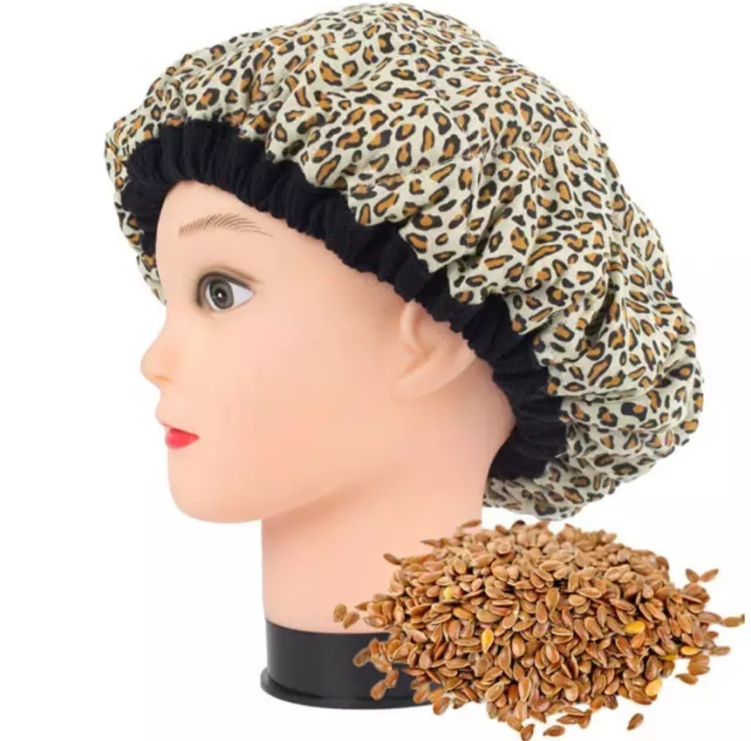 Flaxseed cordless microwave steam cap (Leopard print)