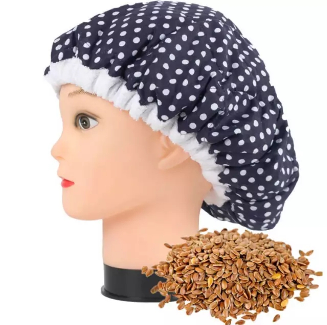 Flaxseed cordless microwave steam cap (Blue and white))