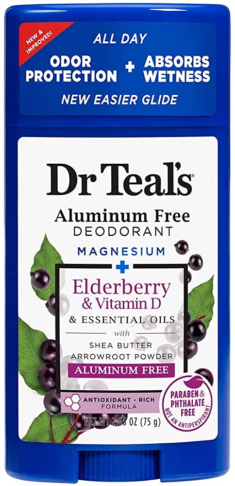 Dr Teal's Elderberry & Vitamin D Aluminum Free Deodorant 2.65oz