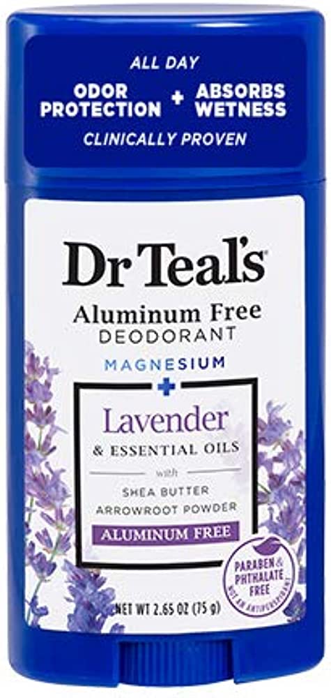 Dr Teal's Aluminum Free Deodorant - Lavender vanilla- Paraben & Phthalate Free - 2.65 oz 