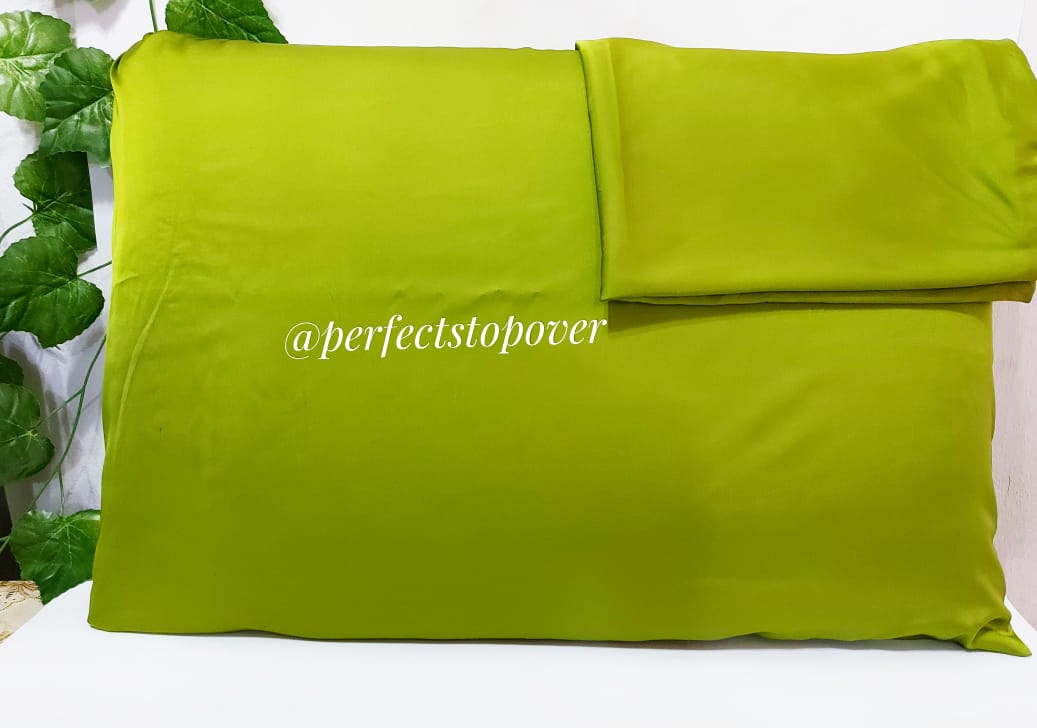 1pc Green Plain Satin Pillowcase