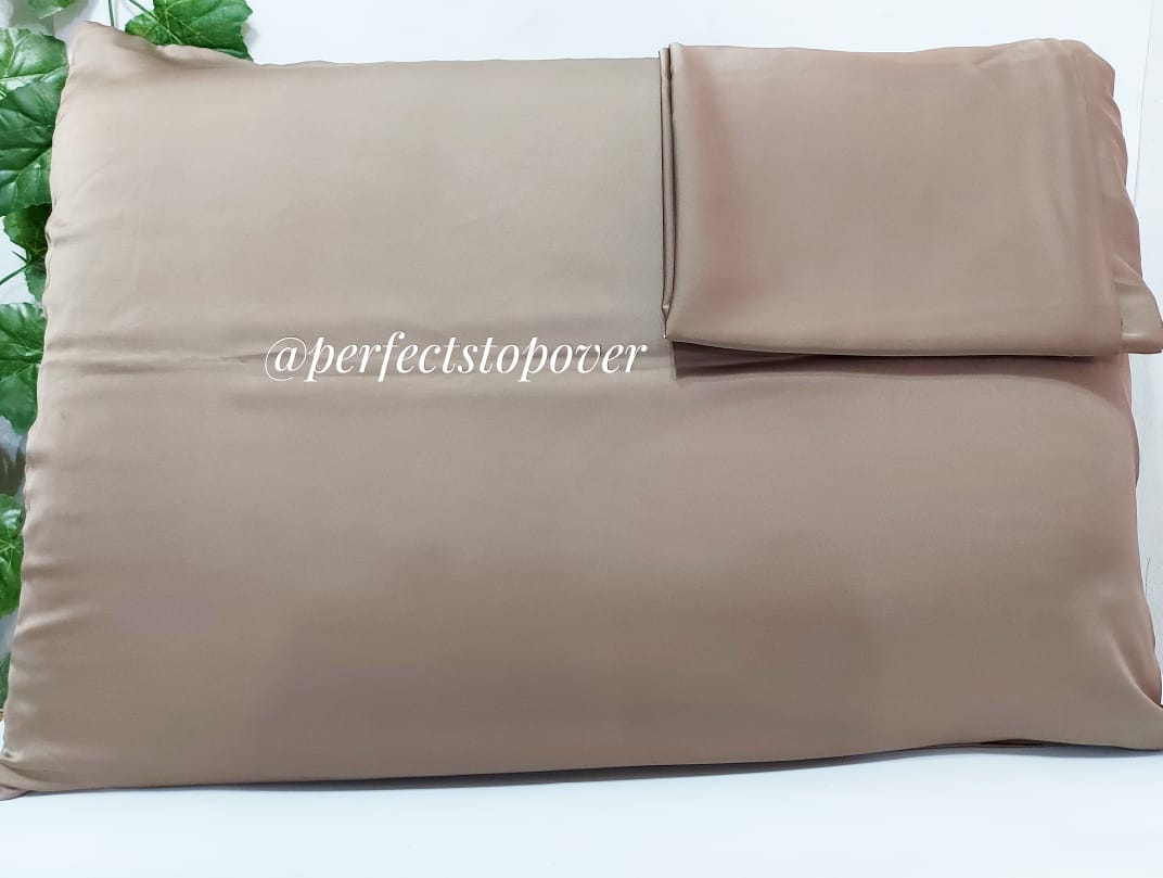 1pc Grey Plain Satin Pillowcase